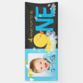 Chalkboard Waterverf Duck Oh Wat leuk fotofeest Spandoek (Verticaal)