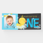 Chalkboard Waterverf Duck Oh Wat leuk fotofeest Spandoek (Horizontaal)