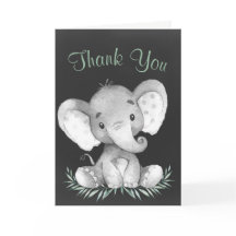 Chalkboard Waterverf Elephant Dank u