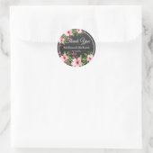 Chalkboard Waterverf Floral Wedding Dank u Ronde Sticker (Tas)