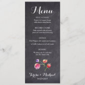 Chalkboard Waterverf Flower Menu kaart rustiek (Voorkant)