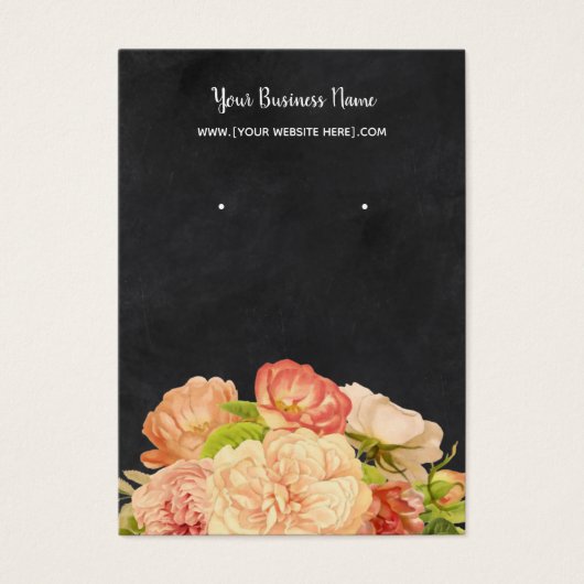 Chalkboard Waterverf Flowers Earning Display Visitekaartje (Voorkant)