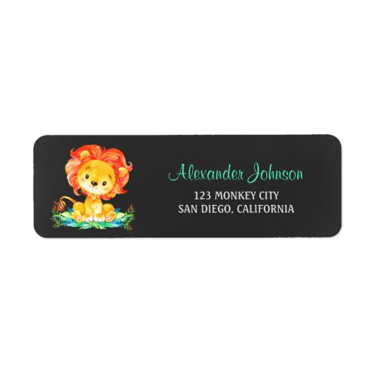 Chalkboard Waterverf Lion Etiket (Voorkant)