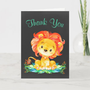 Chalkboard Waterverf Lion Hartelijk dank Bedankkaart