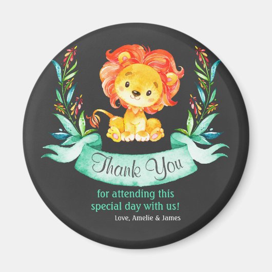 Chalkboard Waterverf Lion Hartelijk dank Magneet (Voorkant)