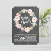 Chalkboard Waterverf met Baby shower Kaart (Staand voorkant)
