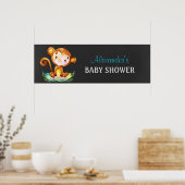 Chalkboard Waterverf Monkey Boy Baby shower Poster (Keuken)