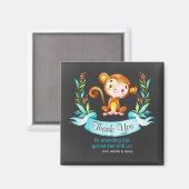 Chalkboard Waterverf Monkey Boy Dank u Magneet (Voorkant / Achterkant)