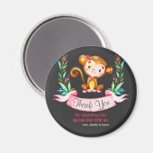 Chalkboard Waterverf Monkey Girl Hartelijk dank Magneet (Voorkant / Achterkant)