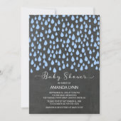 Chalkboard Waterverf Raindrops Boys Baby shower Kaart (Voorkant)