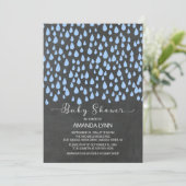 Chalkboard Waterverf Raindrops Boys Baby shower Kaart (Staand voorkant)
