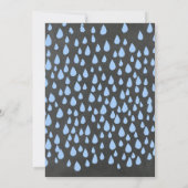 Chalkboard Waterverf Raindrops Boys Baby shower Kaart (Achterkant)
