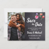 Chalkboard waterverf Verloving Foto bruiloft Magnetische Uitnodiging (Voorkant)