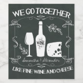 Chalkboard We gaan samen Typografie Wijn Etiket (Enkel label)