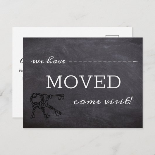 Chalkboard We hebben nieuwe adresaankondiging verp Briefkaart (Voorkant / Achterkant)