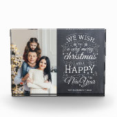 Chalkboard We Wish Merry Christmas Photo Holiday Fotoblokken (Voorkant)