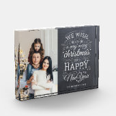 Chalkboard We Wish Merry Christmas Photo Holiday Fotoblokken (Links)
