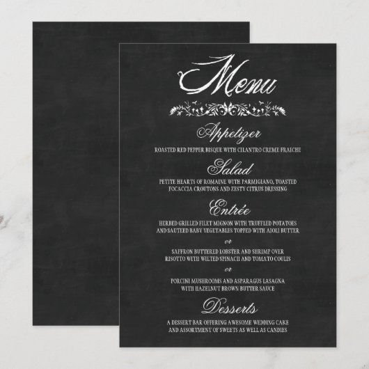 Chalkboard Weddenemmenkaarten Menu (Voorkant / Achterkant)