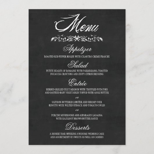 Chalkboard Weddenemmenkaarten Menu (Voorkant)