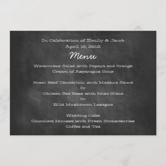 Chalkboard Weddenemmenkaarten Menu (Voorkant)