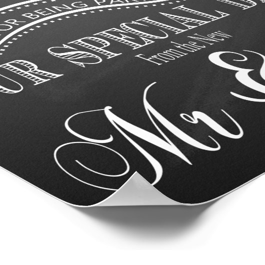 Chalkboard Weddenschap Hartelijk dank Poster (Hoek)