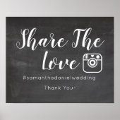 Chalkboard Weddenschap instagram-deelteken Poster (Voorkant)