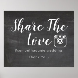 Chalkboard Weddenschap instagram-deelteken Poster