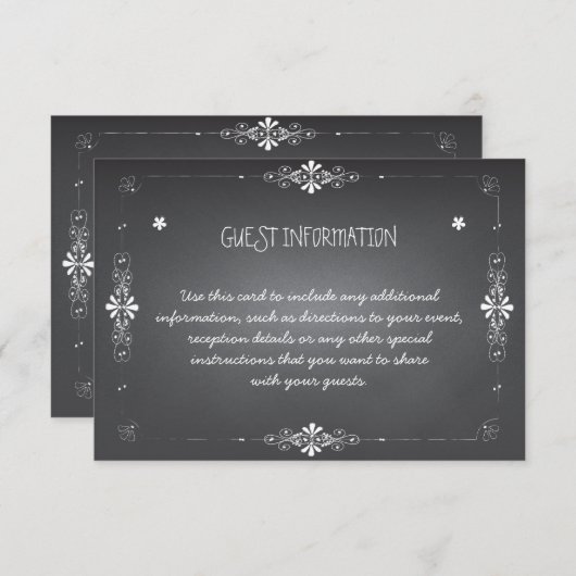 Chalkboard Weddenschap-kaart voor verzending Informatiekaartje (Voorkant / Achterkant)