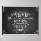 Chalkboard Weddenschap Popcorn Bar-tafeldruk Poster (Voorkant)