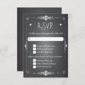 Chalkboard Weddenschap RSVP-reactiekaart met binne RSVP Kaartje (Voorkant / Achterkant)