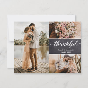 Chalkboard Weddenschap Thankful Custom Photo Colla