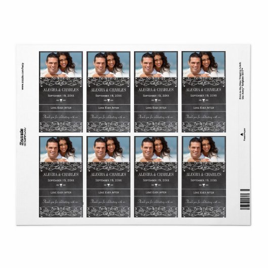 Chalkboard Weddenschap Wijn Label (Full Sheet)