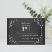  Chalkboard Weddenschapkaart RSVP Kaartje (Staand voorkant)