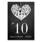 Chalkboard-weddenschapstabel nummer hangende hartb kaart (Achterkant)