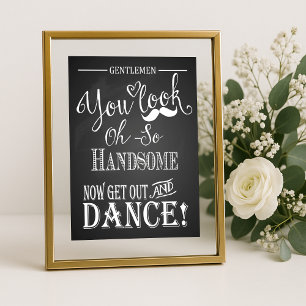 Chalkboard Wedding Bathroom Gentleman print