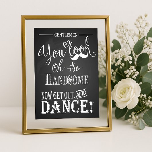 Chalkboard Wedding Bathroom Gentleman print