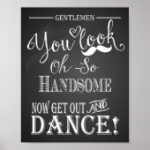 Chalkboard Wedding Bathroom Gentleman print (Voorkant)