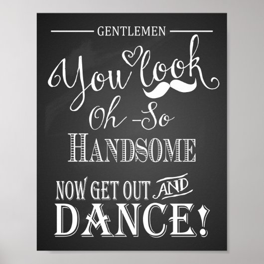 Chalkboard Wedding Bathroom Gentleman print (Voorkant)