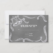  Chalkboard Wedding Bells RSVP (Voorkant)
