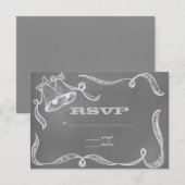  Chalkboard Wedding Bells RSVP Kaartje (Voorkant / Achterkant)