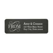 Chalkboard Wedding Black Return Address Labels (Voorkant)