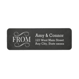 Chalkboard Wedding Black Return Address Labels