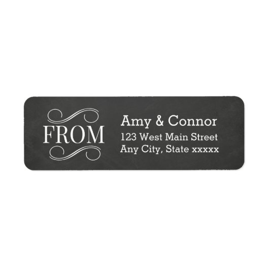 Chalkboard Wedding Black Return Address Labels (Voorkant)