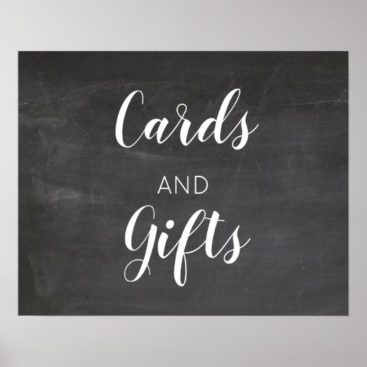 Chalkboard Wedding Cards en Gifts Sign Poster (Voorkant)