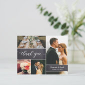 Chalkboard Wedding Dankjewel foto collage rustic Briefkaart (Staand voorkant)