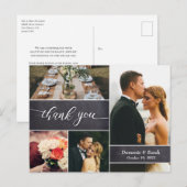 Chalkboard Wedding Dankjewel foto collage rustic Briefkaart (Voorkant / Achterkant)