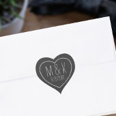 Chalkboard Wedding Date Chalk Effect Heart Sticker