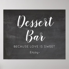 Chalkboard Wedding Dessert Bar-teken Poster