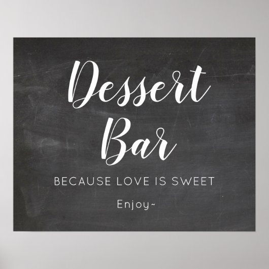 Chalkboard Wedding Dessert Bar-teken Poster (Voorkant)