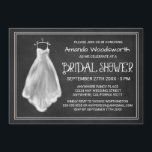 Chalkboard Wedding Dress Bridal Shower-uitnodiging Kaart<br><div class="desc">Chalkboard Wedding Dress Bridal Shower Invitations - is uitgerust met een krijt geschetste gedrukte trouwjurk op een gedrukte achtergrond van het bord met fancy typografie.</div>